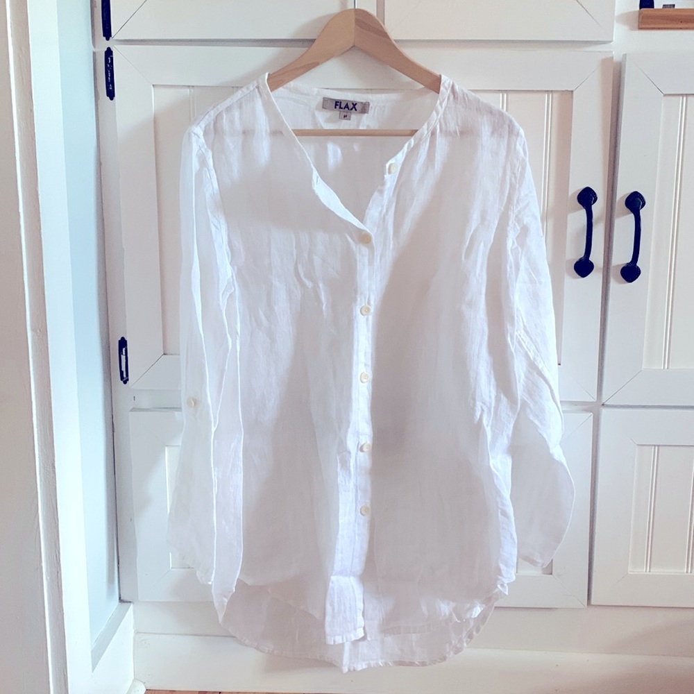 FLAX. Summertime Linen Shirt. Oversized, perfect sun cover up.